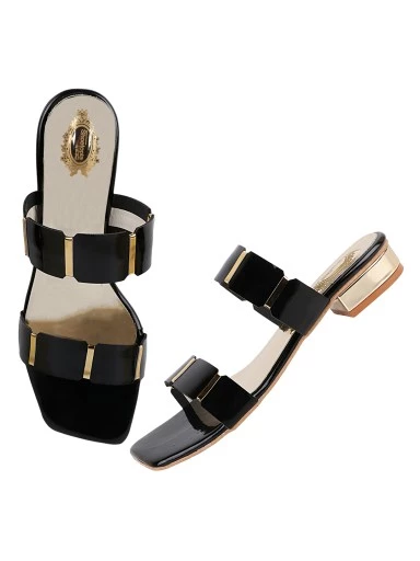 Stylestry Women Black Solid Block Sandals