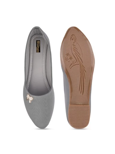 Stylestry Women Grey Solid Ballerinas