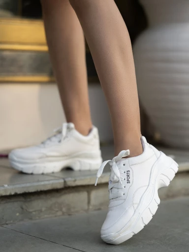 Buy Stylestry Lace up Detail White Chunky Sneakers For Women Girls