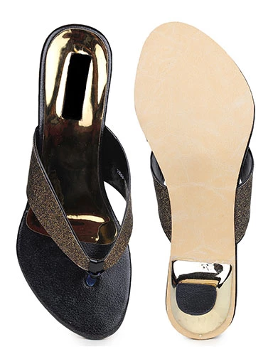 Stylestry Women's & Girl's Black Ethnic Embellished Kitten Heels