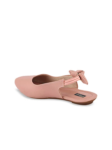 Stylestry Womens & Girls Pink Embellished Mules with Bows Flats