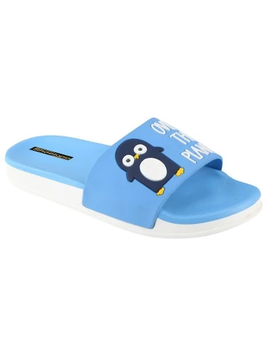 Stylestry Women Blue Printed Sliders