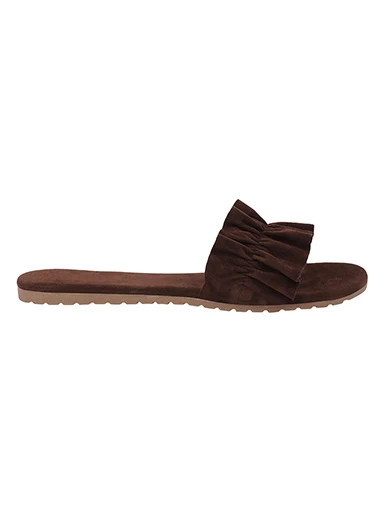 Stylestry Womens & Girls Brown Solid Open Toe Flats