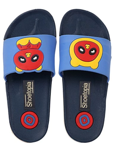 Stylestry Women Blue Printed Sliders