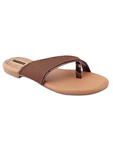 Stylestry Womens & Girls Tan Solid One Toe Flats