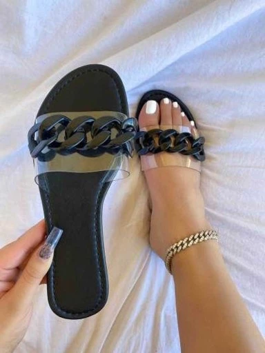 Stylestry Womens & Girls Black Open Toe Flats
