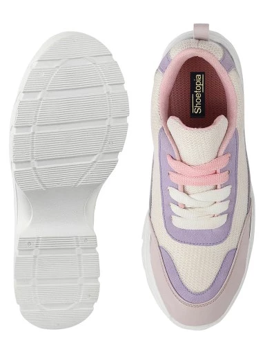 Stylestry Women White Mesh Walking Shoes