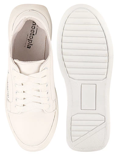 Stylestry Womens & Girls White Lace Up Trending Casual Sneakers