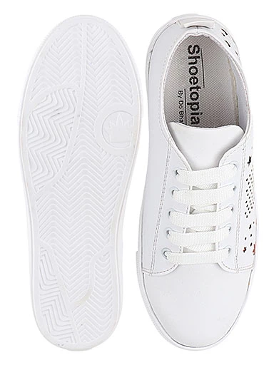 Stylestry Womens & Girls White Casual Sneakers Shoes