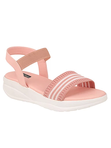 Stylestry Womens & Girls Pink Woven Design Flatforms