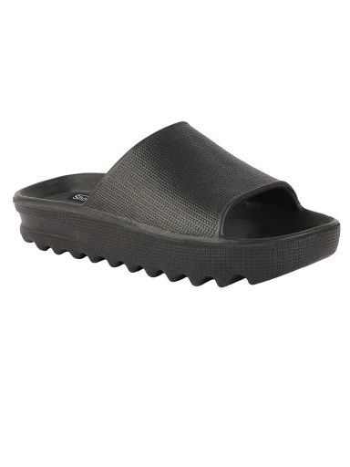 Stylestry Women Black Rubber Sliders