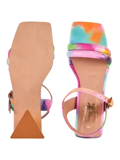Stylestry Women & Girls Pink Printed Block Heels