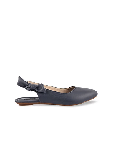 Stylestry Womens & Girls Navy Blue Embellished Mules with Bows Flats
