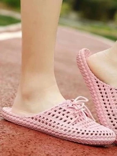 Stylestry Women Peach-Coloured Woven Design Flats