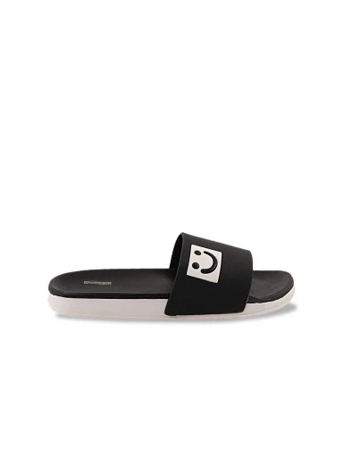 Stylestry Women Black & White Printed Sliders