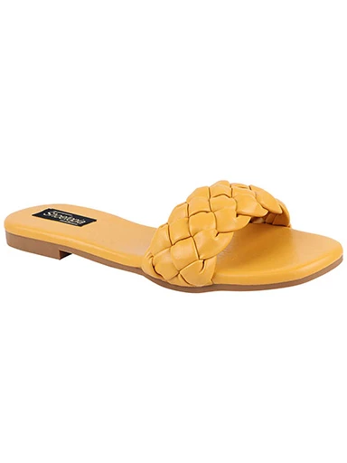 Stylestry Womens & Girls Yellow Open Toe Flats
