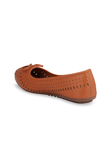 Stylestry Womens & Girls Tan-Coloured Solid Ballerinas
