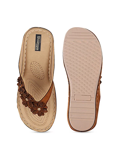 Stylestry Womens & Girls Tan-Coloured Embellished Heels