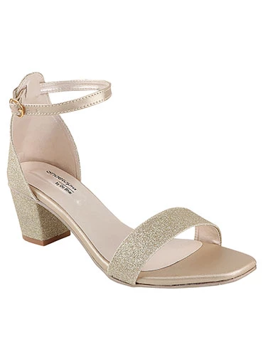 Stylestry Womens & Girls Cream Embellished Block Heels Sandals
