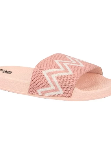 Stylestry Women Peach-Coloured & White Printed Sliders