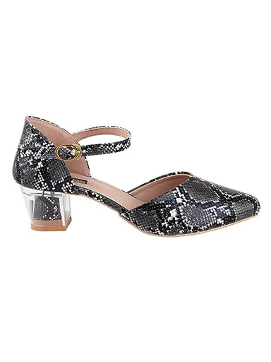 Stylestry Women's & Girl's Black Animal Printed Block Heels Pumps