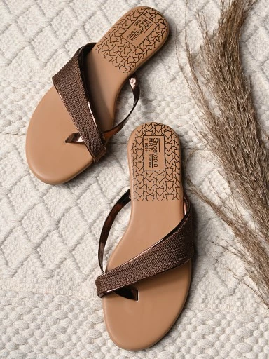 Stylestry Womens & Girls Tan Solid One Toe Flats