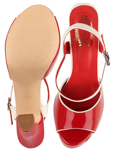 Stylestry Womens & Girls Red Peep Toes Stiletto