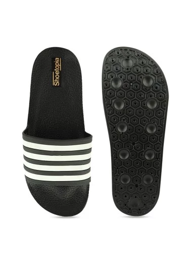 Stylestry Women Black Striped Flip Flop