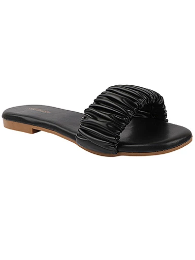 Stylestry Womens & Girls Black Open Toe Flats