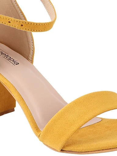 Stylestry Womens & Girls Yellow Solid Block Heels