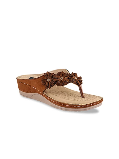 Stylestry Womens & Girls Tan-Coloured Embellished Heels