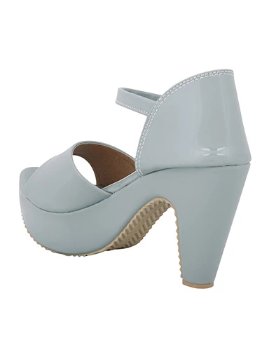 Stylestry Womens & Girls Grey Solid Heels
