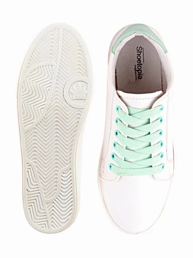 Stylestry Womens & Girls Green Lace Up Trending Casual Sneakers