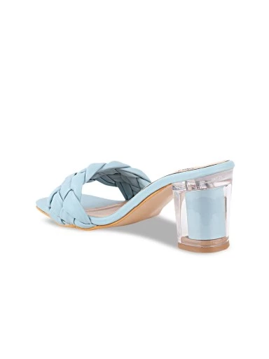 Stylestry Blue Braided Block Sandals