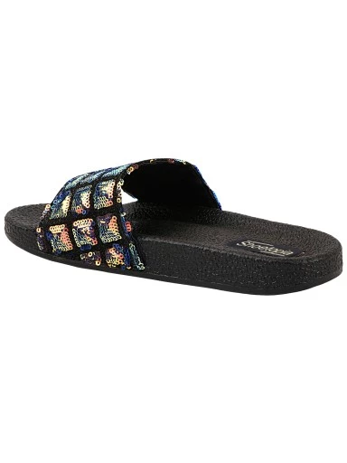 Stylestry Women Black Embellished Sliders