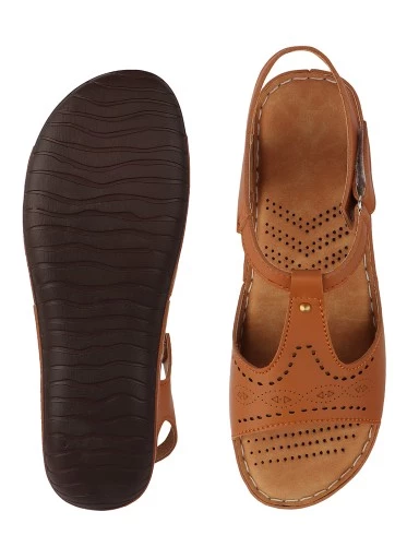 Stylestry Women's & Girl's Tan Ortho Care Dr Orthopaedic Super Comfort Fit Cushion Sandals
