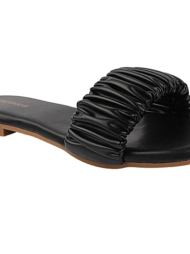 Stylestry Womens & Girls Black Open Toe Flats