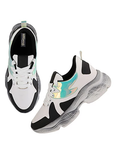 Stylestry Womens & Girls Black Stylish Lace Up Casual Walking Sneakers Shoes