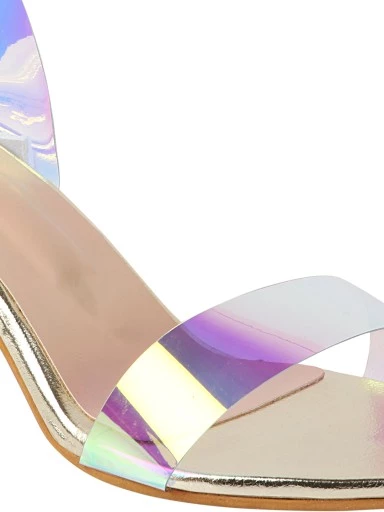 Stylestry Womens & Girls Silver Block Heels Sandals with Buckles