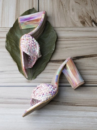 Stylestry Women Multicolor Peep Toe Block Heels