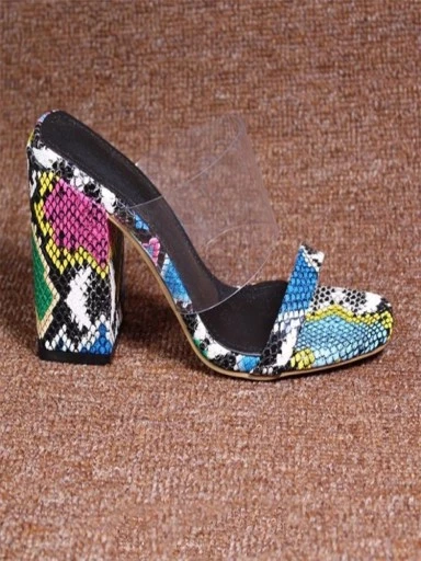 Stylestry Womens & Girls Black Animal Print Block Heels