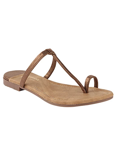 Stylestry Womens & Girls Copper-Toned Solid One Toe Flats