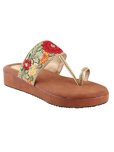 Stylestry Women's & Girl's Red Woven Design Flatform Heels Sandals