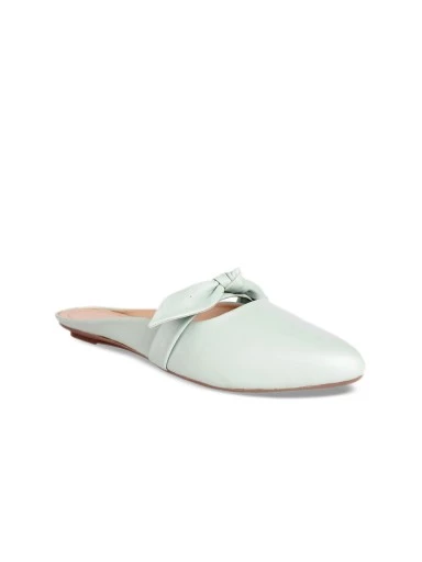 Stylestry Women Green Solid Synthetic Mules