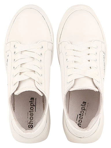 Stylestry Womens & Girls White Lace Up Trending Casual Sneakers
