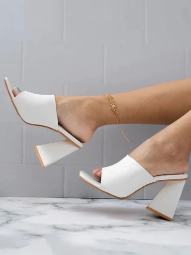 Whote block heels hotsell