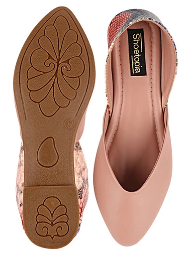 Stylestry Womens & Girls Peach Solid Ballerinas Flats