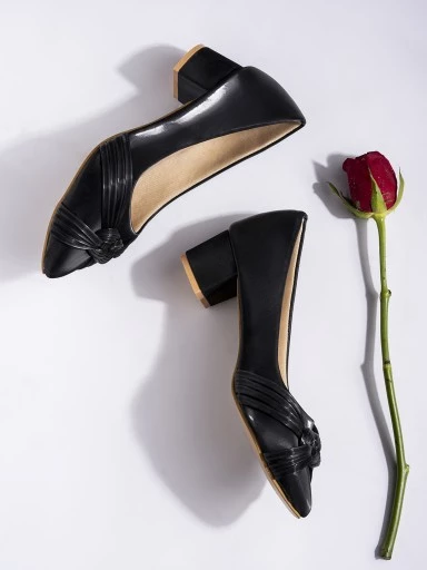 Stylestry Women's & Girl's Black Block Heels Pumps