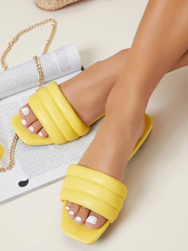 Stylestry Women Yellow Open Toe Flats