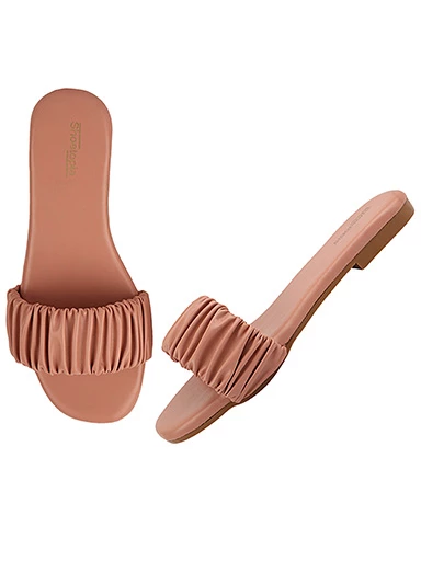 Stylestry Womens & Girls Peach Open Toe Flats